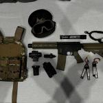 Airsoft fegyver + kiegészitők + mellény + szemüvek